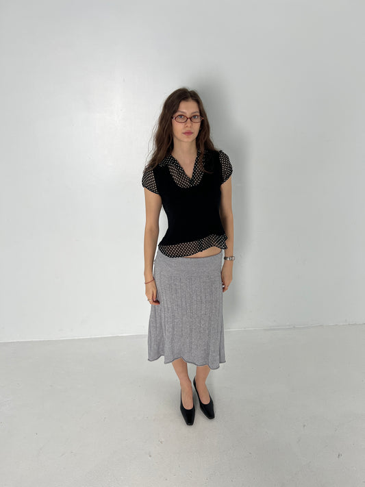 SHEER POLKA DOT LAYERED TOP