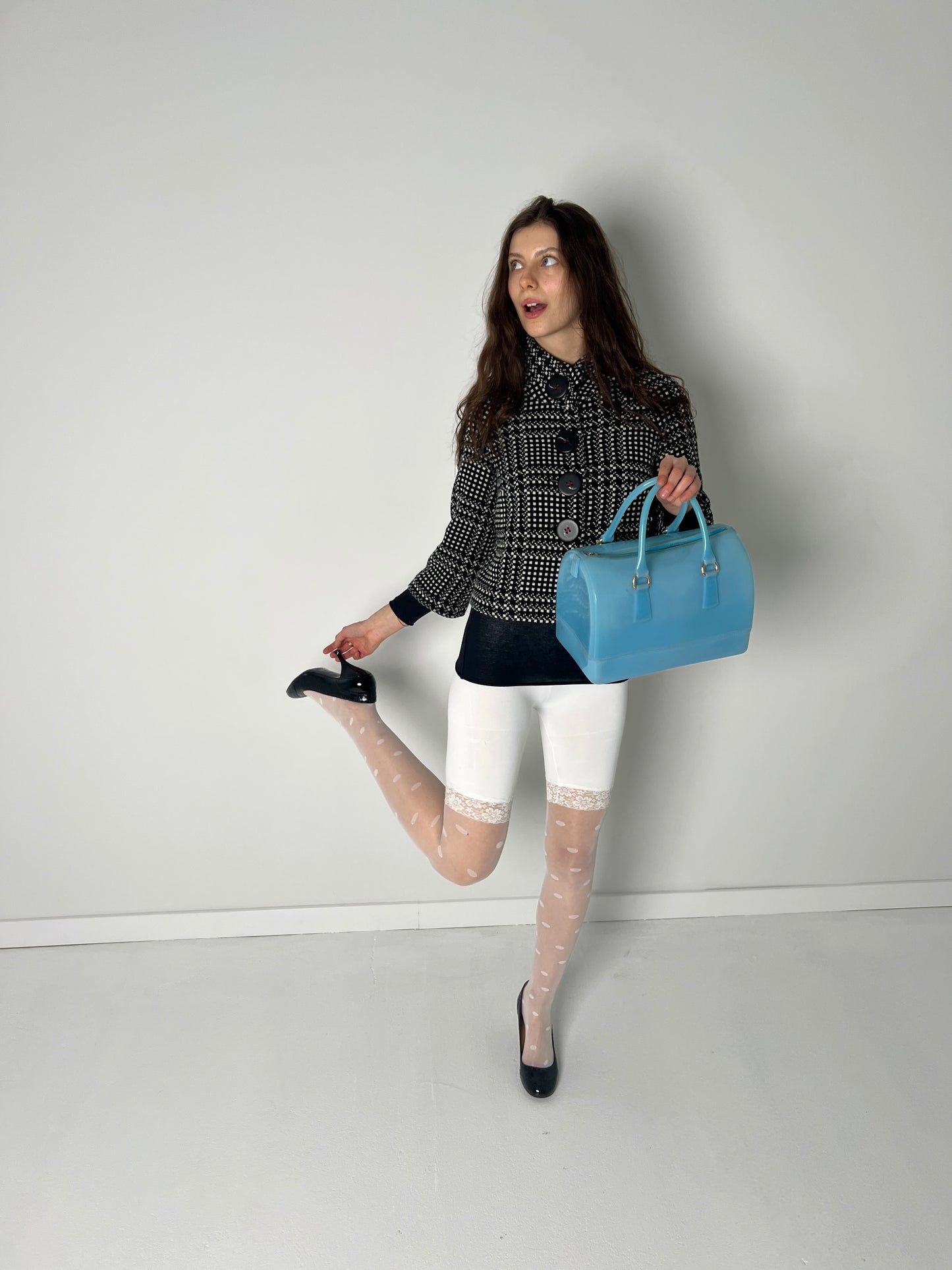 BRIGHT BLUE JELLY BOSTON HANDBAG
