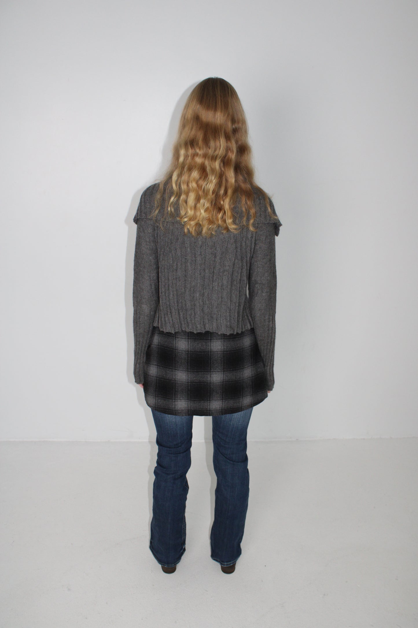 MINI CHECKERED WOOL SKIRT