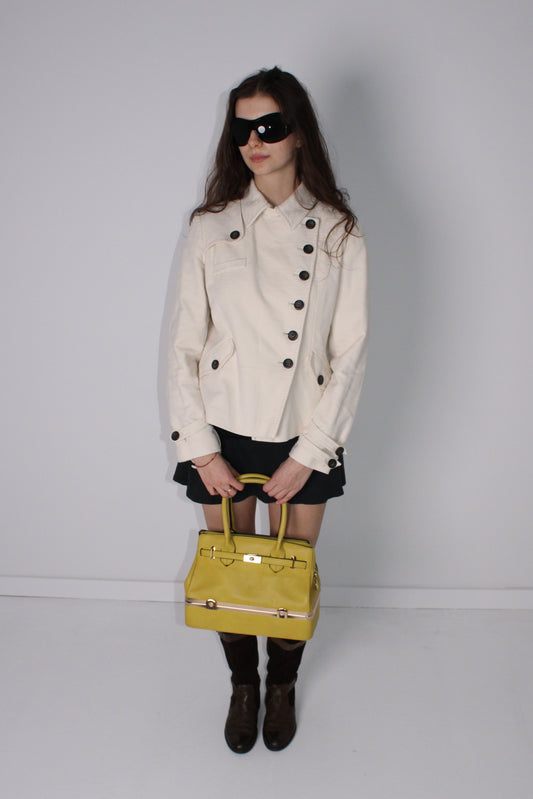 YELLOW LEATHER FIRKIN BAG