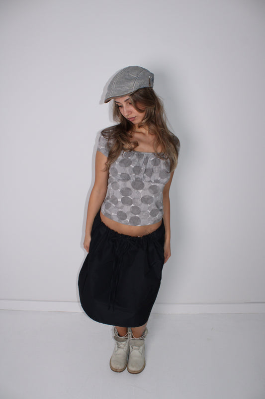 GREY CIRCLE PRINT BABY TEE