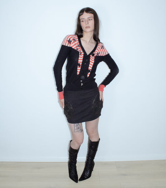zipper mini skirt