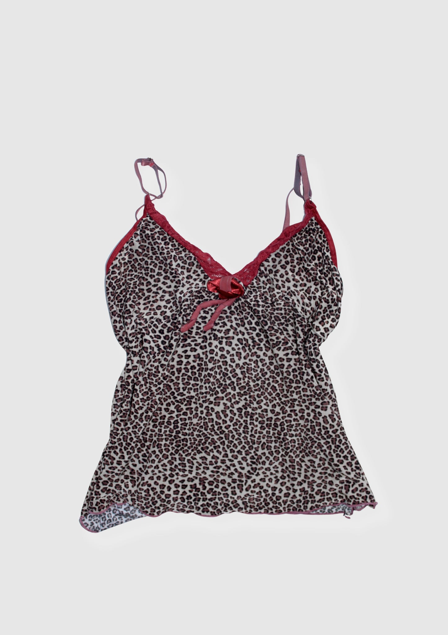 LEOPARD PRINT LACE TRIM CAMI