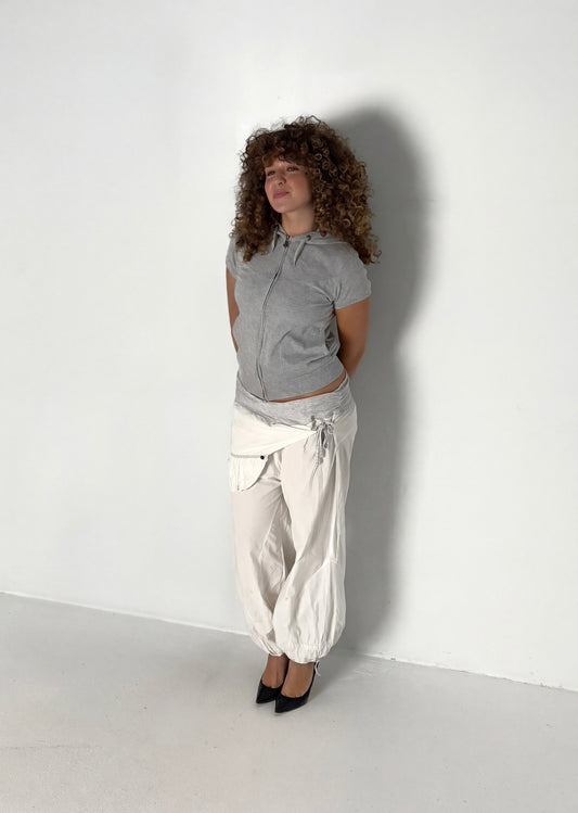 WHITE PARACHUTE PANTS