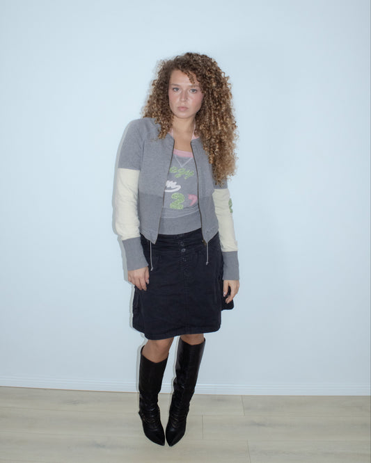 pinko pink/grey zip-up hoodie