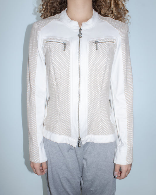 white mesh zip jacket