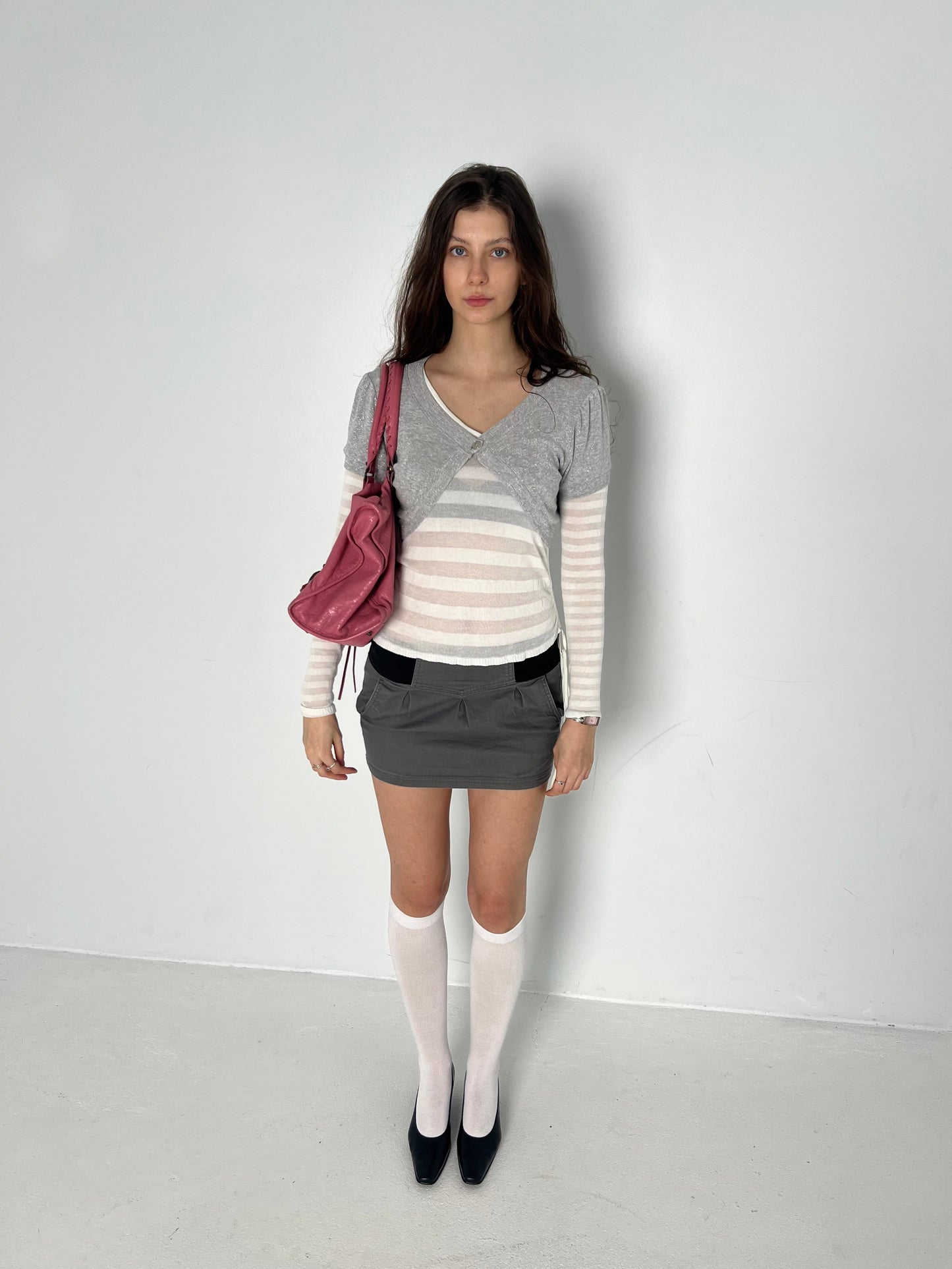 WHITE STRIPED TOP