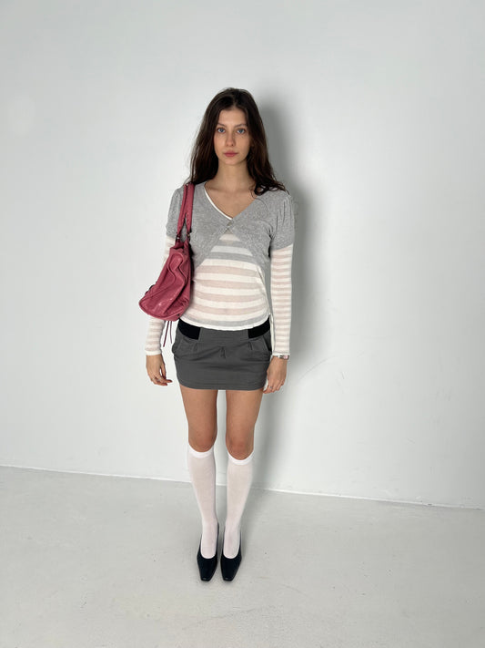 GREY MINI SKIRT