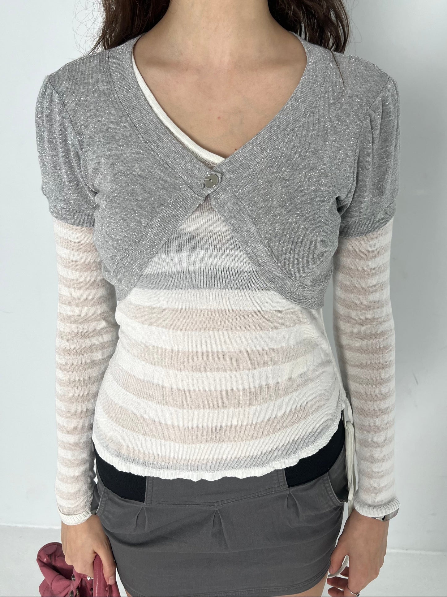 WHITE STRIPED TOP