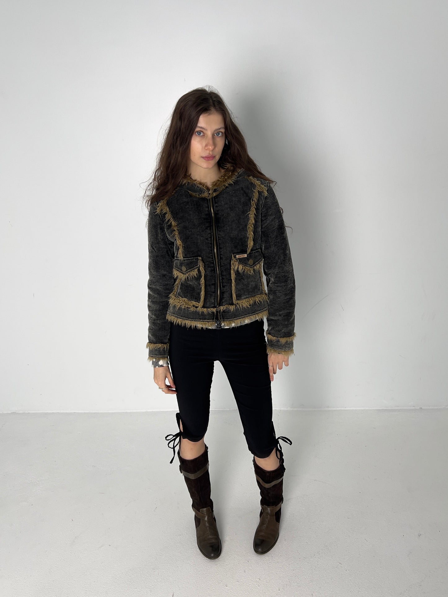 GIPSY CORD JACKET WITH FRAYED SEAMS