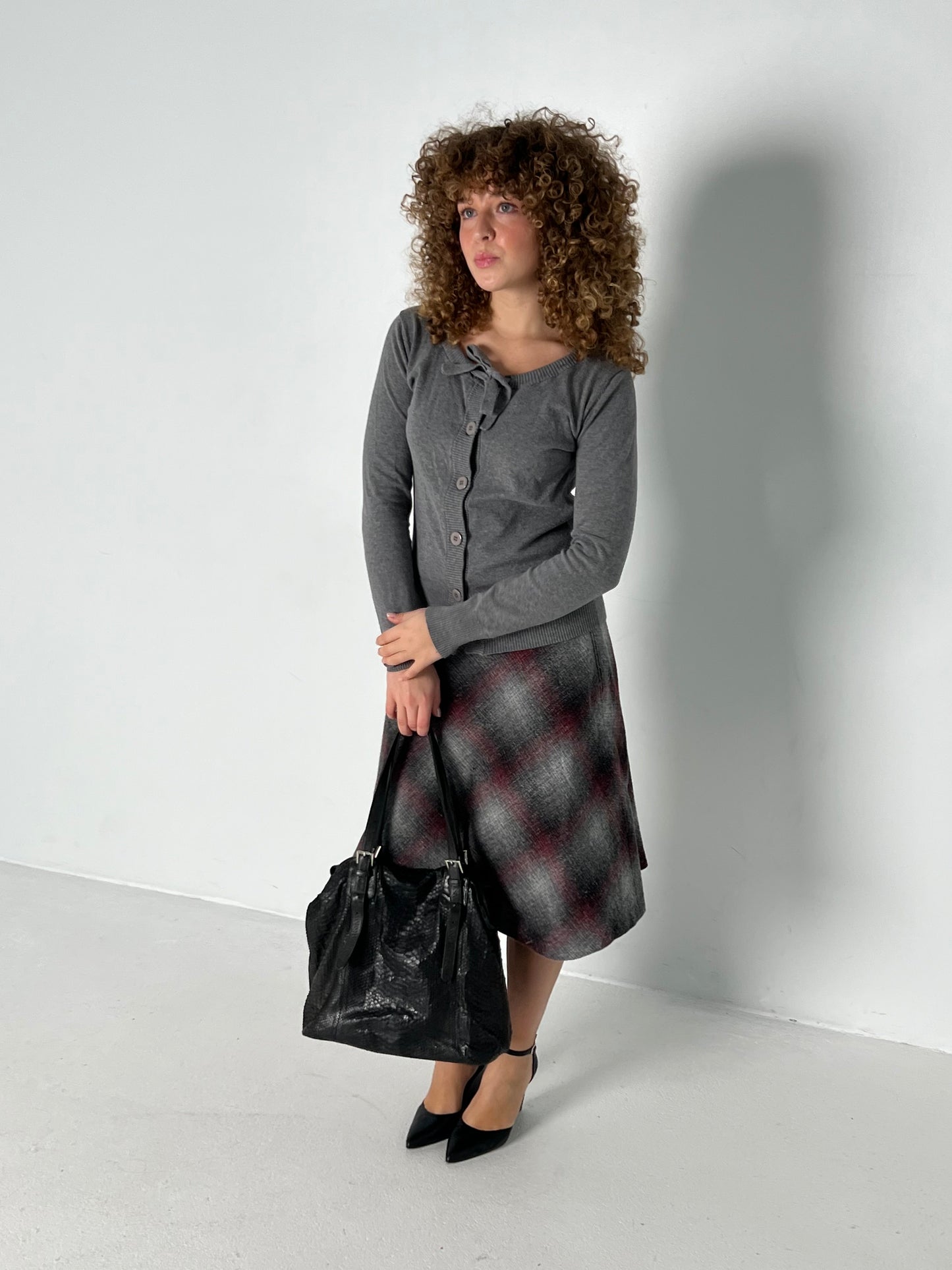 BLACK TEXTURED LEATHER BAG