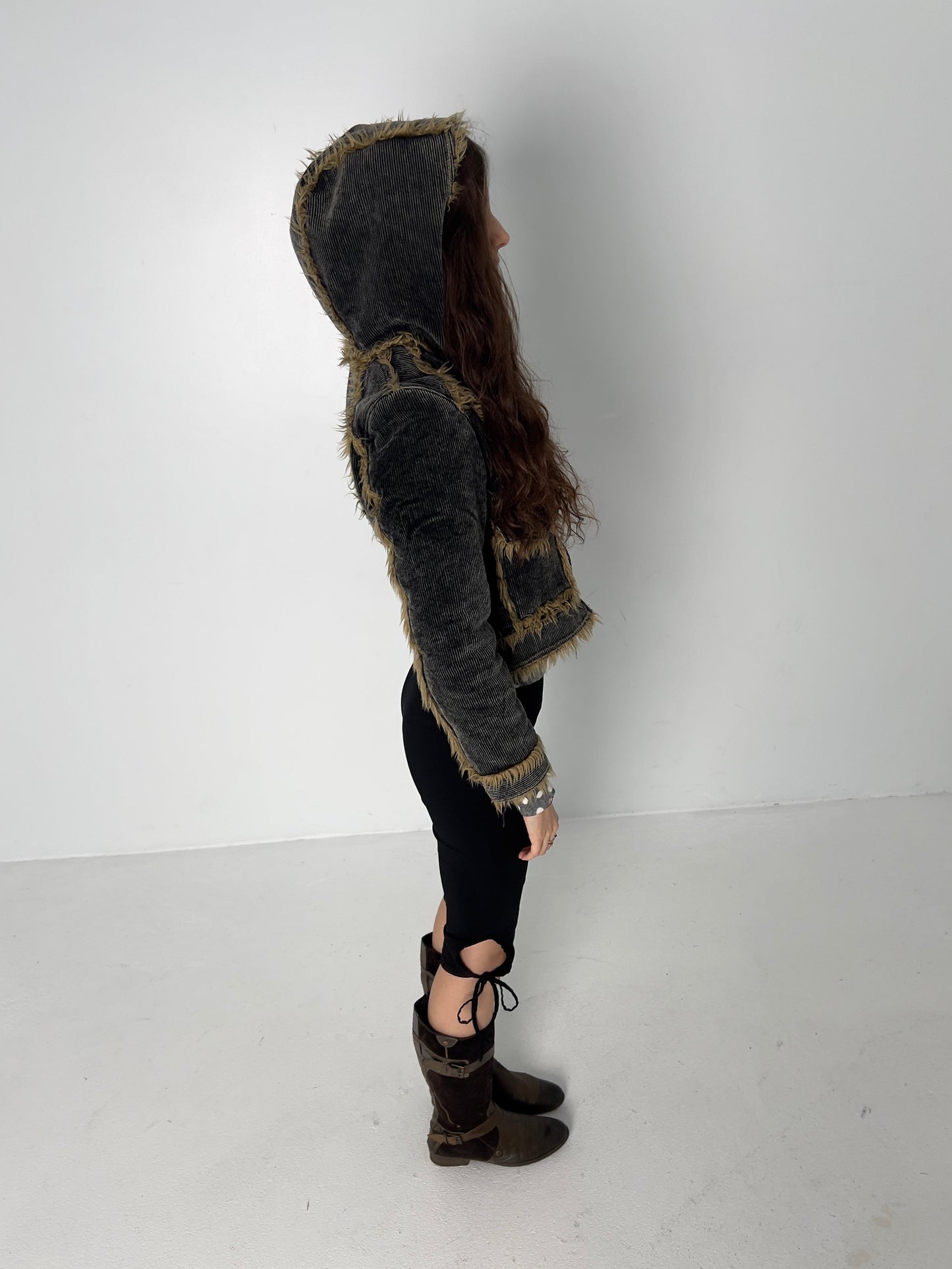 GIPSY CORD JACKET WITH FRAYED SEAMS