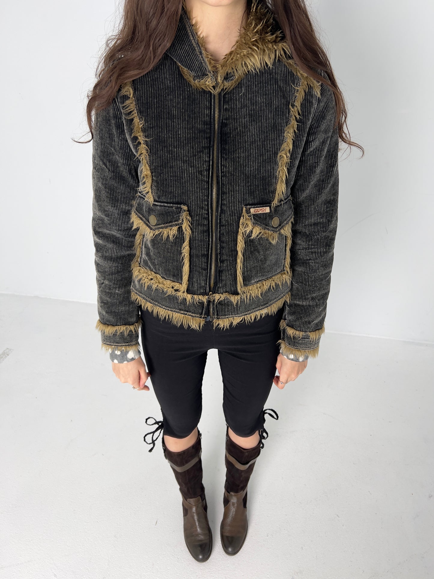 GIPSY CORD JACKET WITH FRAYED SEAMS