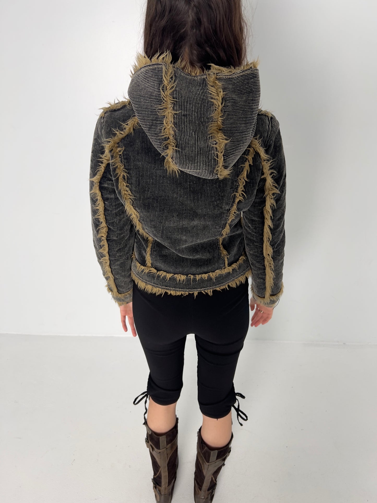 GIPSY CORD JACKET WITH FRAYED SEAMS