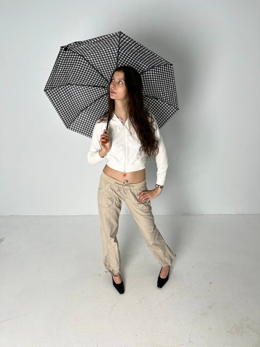 BEIGE DRAWSTRING CARGO PANTS