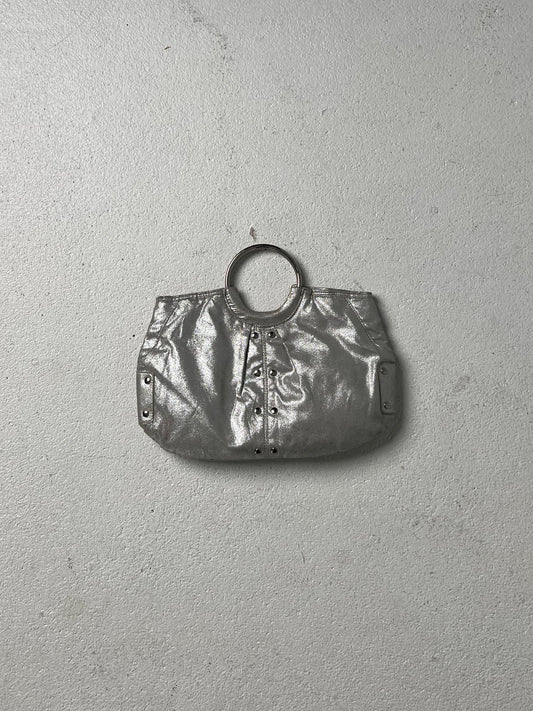 SILVER METAL HANDLE BAG