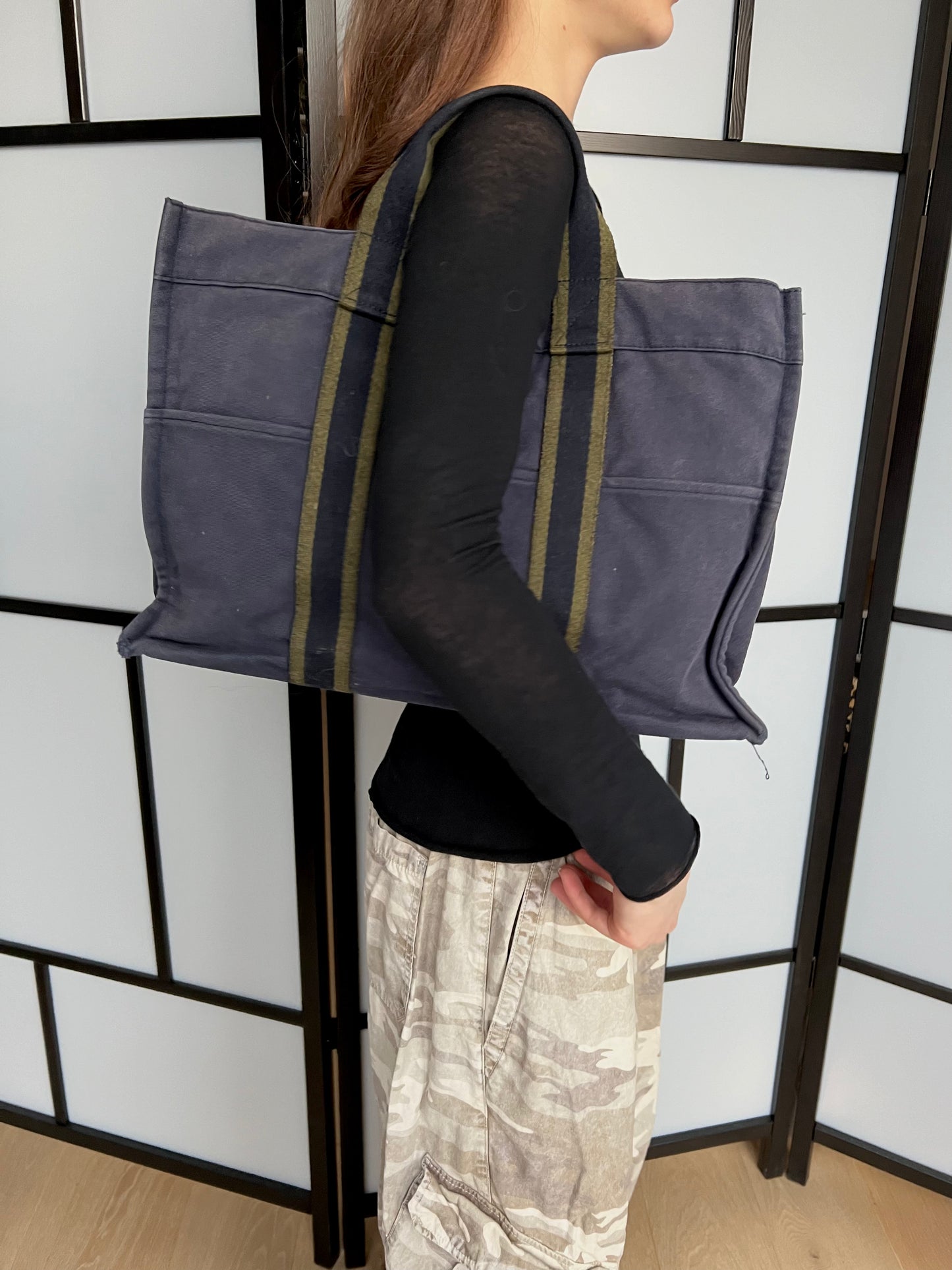 HERMÈS NAVY TOTE BAG