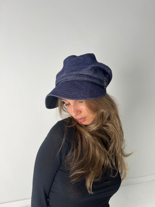 DENIM NEWSBOY CAP