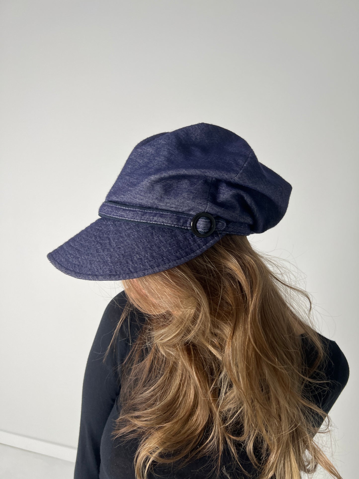 DENIM NEWSBOY CAP