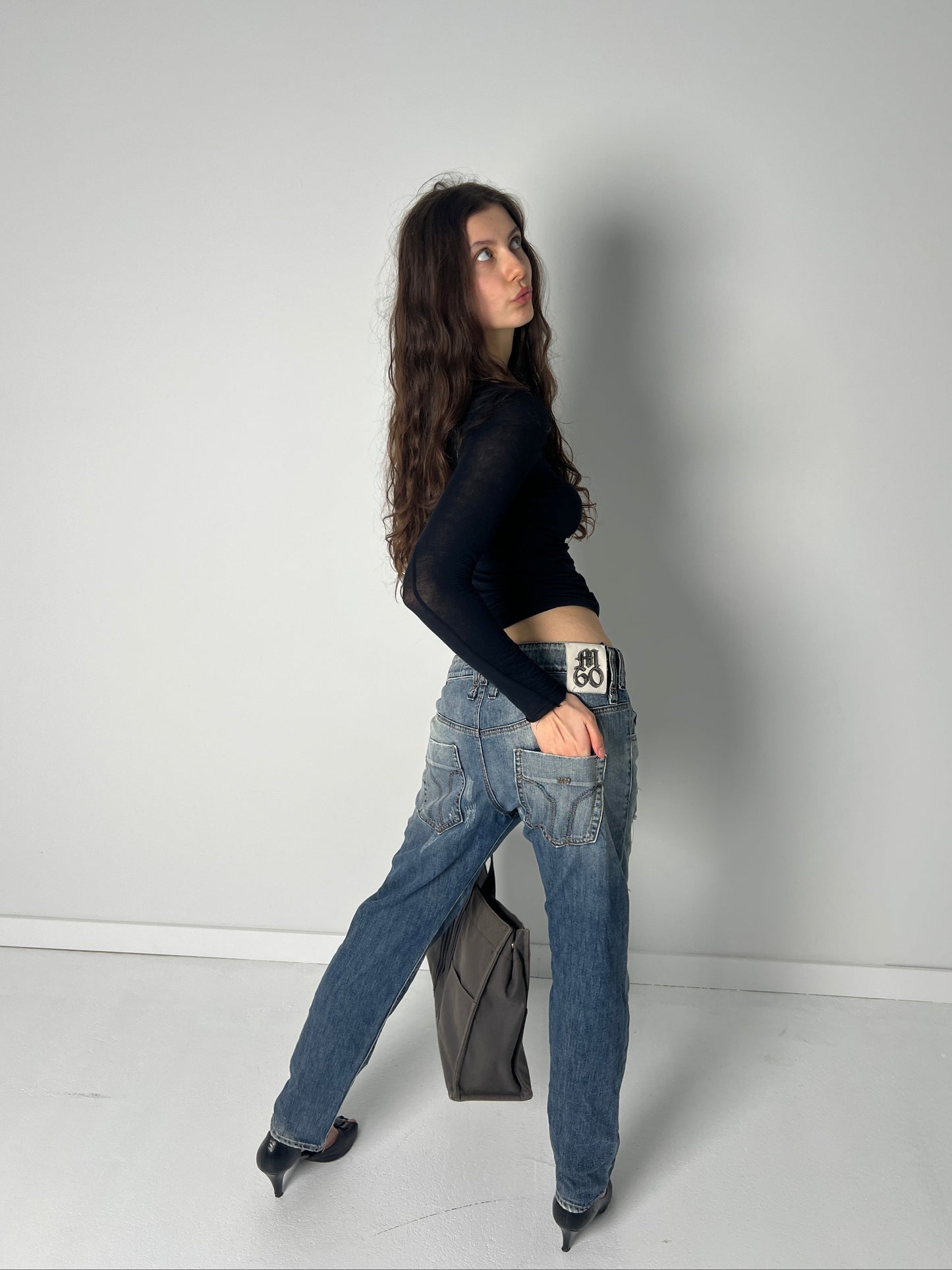 MISS SIXTY DISTRESSED BLUE DENIM JEANS