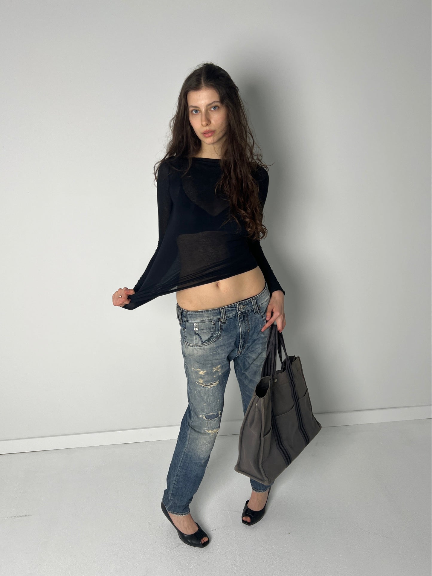 MISS SIXTY DISTRESSED BLUE DENIM JEANS