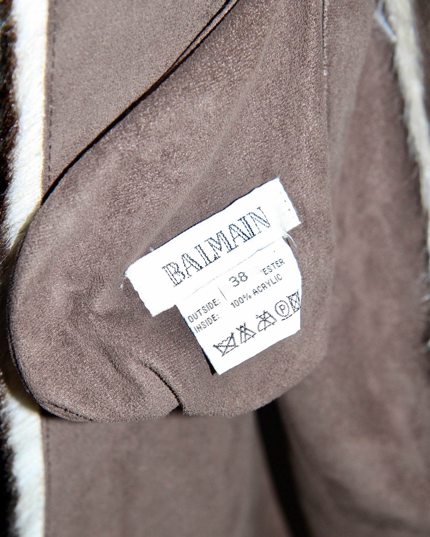 BALMAIN FAUX FUR REVERSIBLE COAT