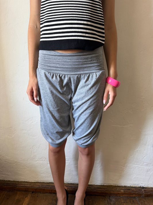 GREY DRAPED SHORTS