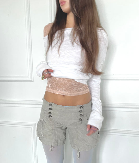 BALLERINA PINK LONG-SLEEVE LACE TOP