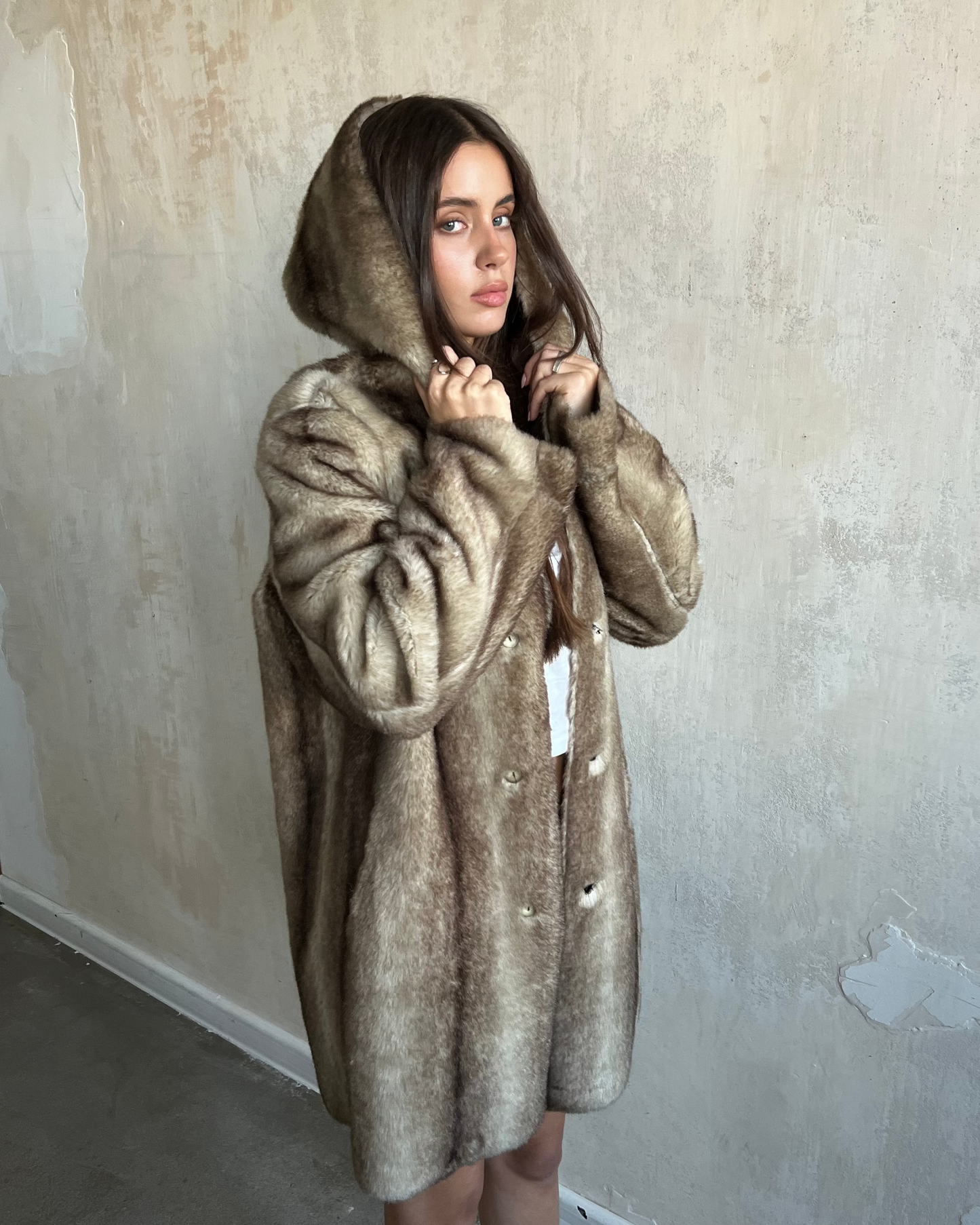 BALMAIN FAUX FUR REVERSIBLE COAT