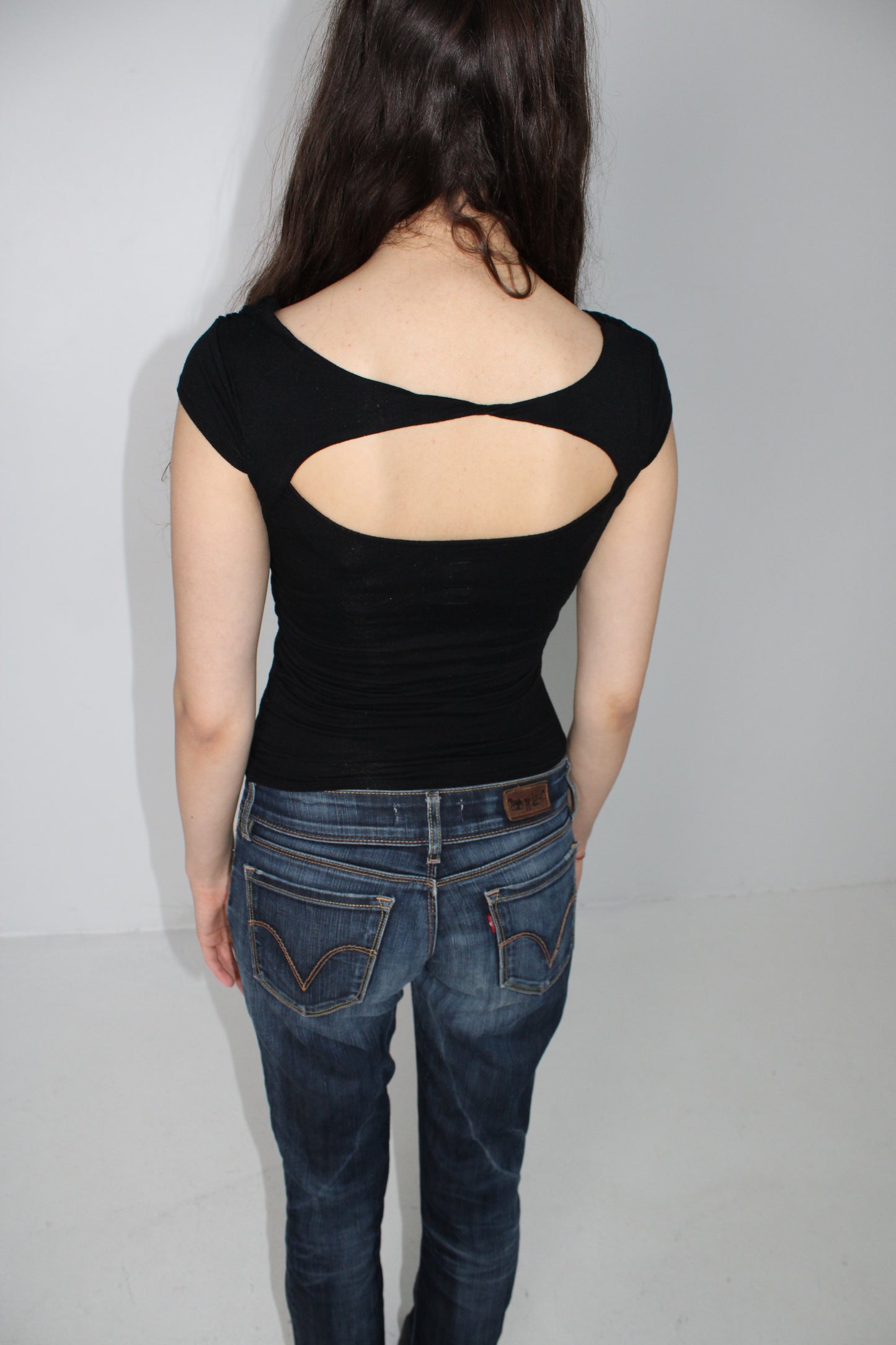 CUT-OUT WRAP T-SHIRT WITH STRIPES