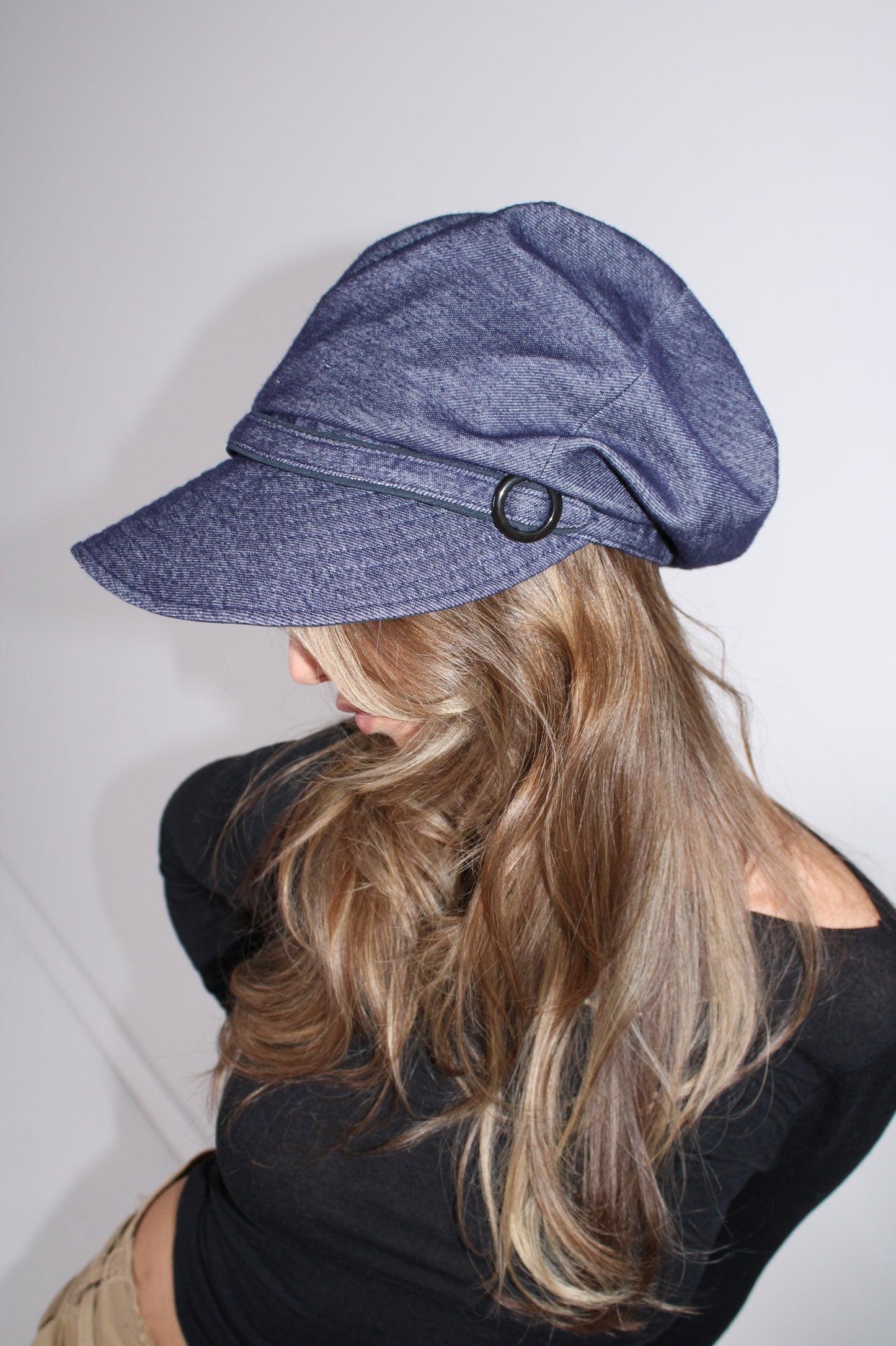 DENIM NEWSBOY CAP