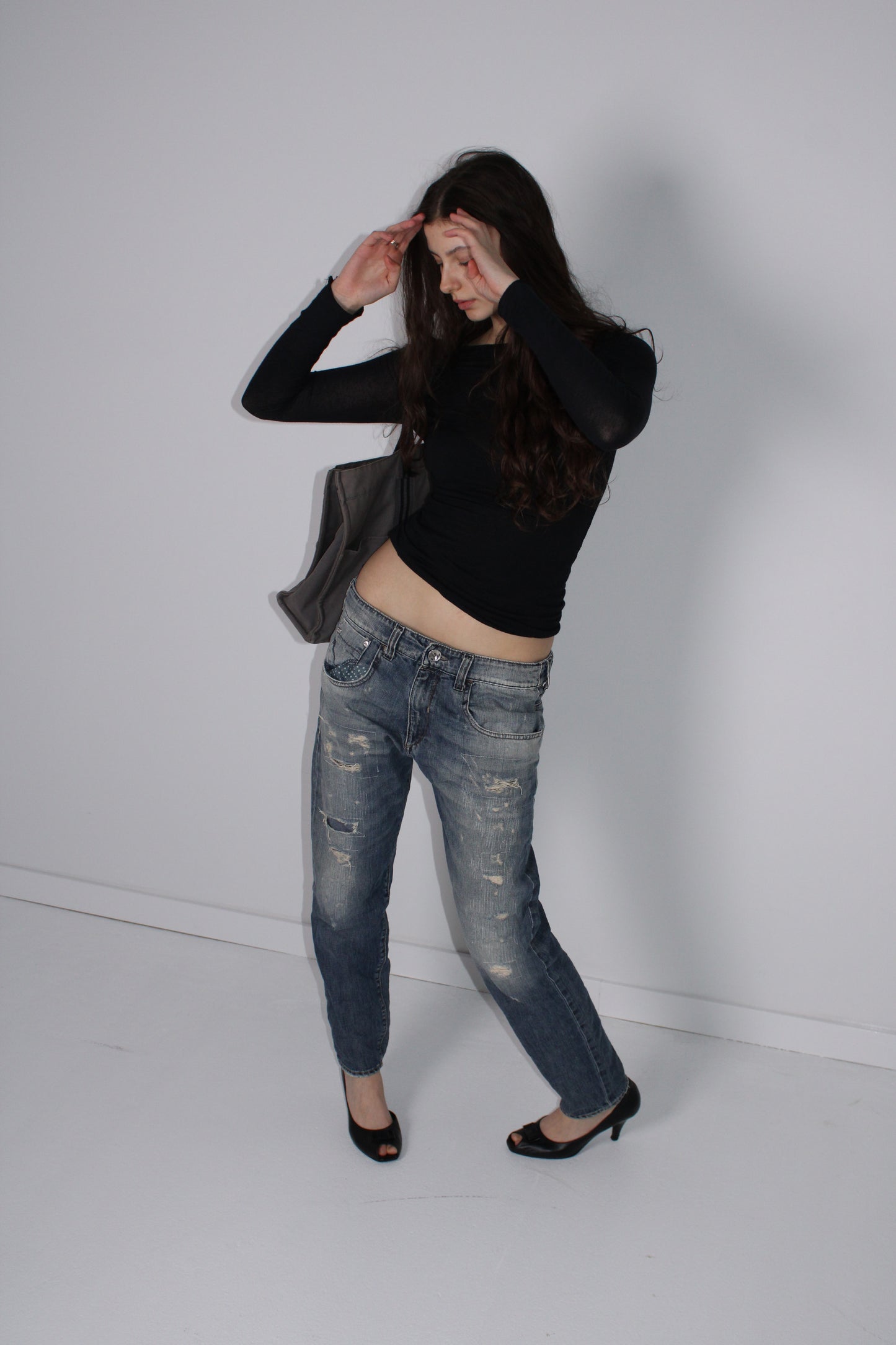 MISS SIXTY DISTRESSED BLUE DENIM JEANS