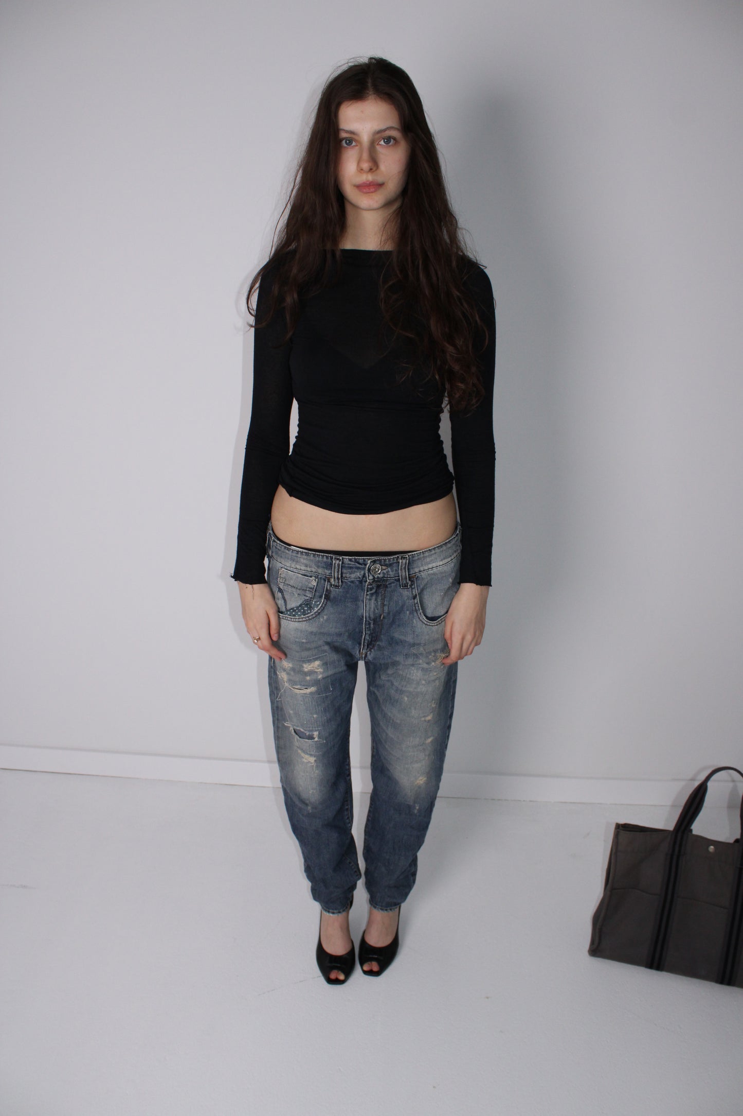 MISS SIXTY DISTRESSED BLUE DENIM JEANS