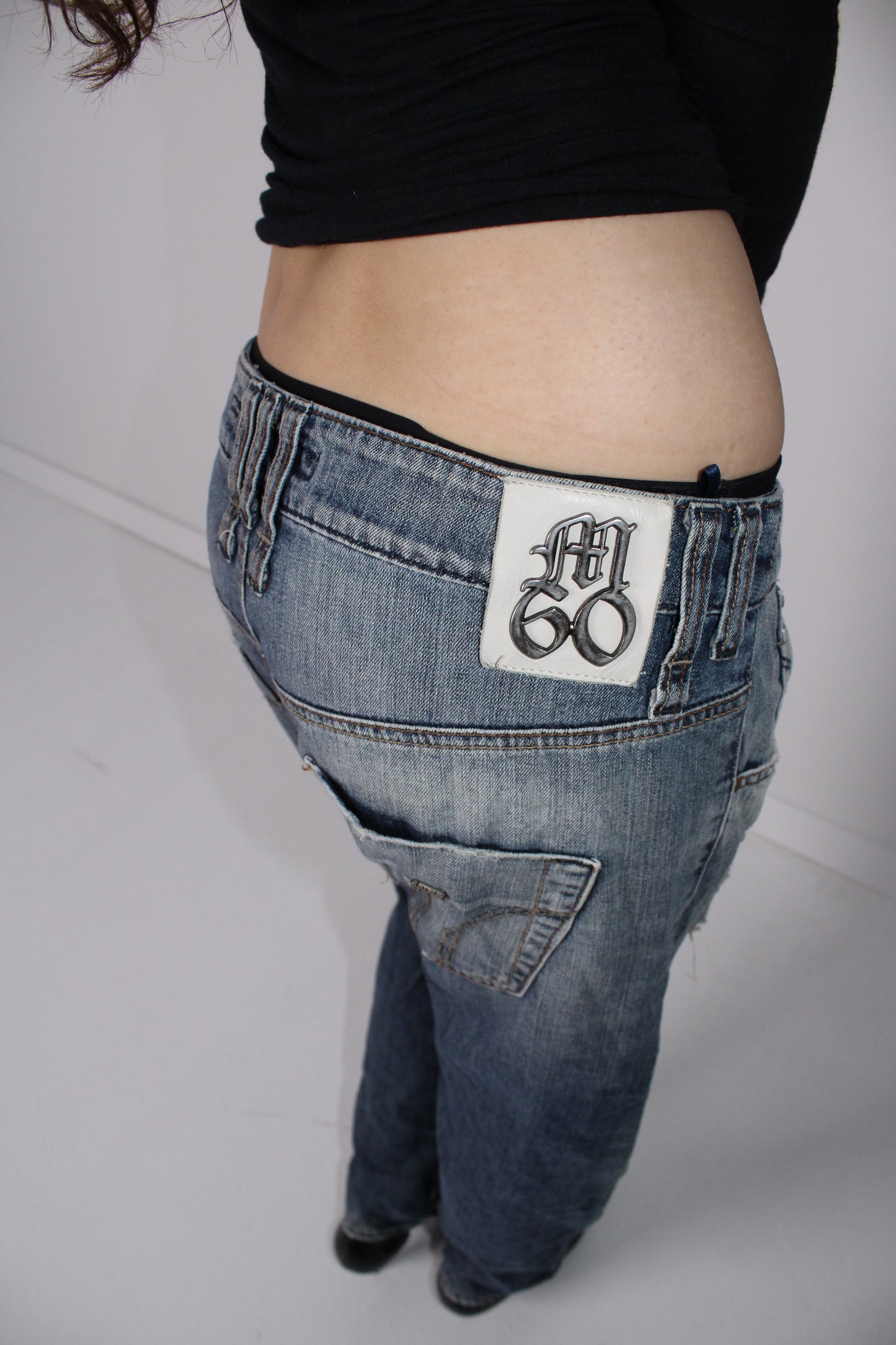 MISS SIXTY DISTRESSED BLUE DENIM JEANS