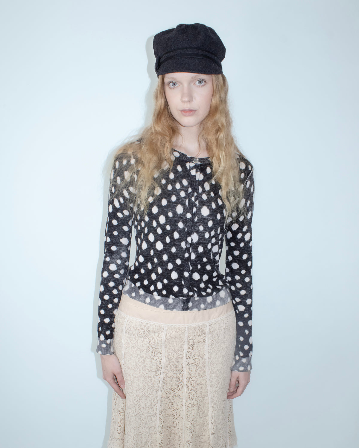 hugo boss polka dot cardigan