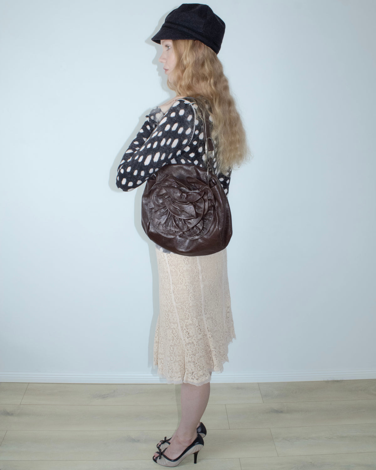 brown slouchy leather soulder bag