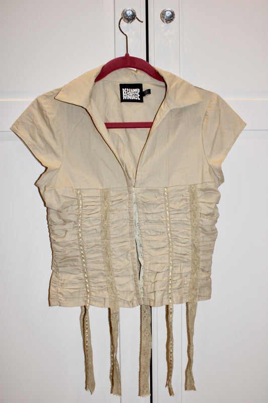 BEIGE RUCHED CORSET TOP