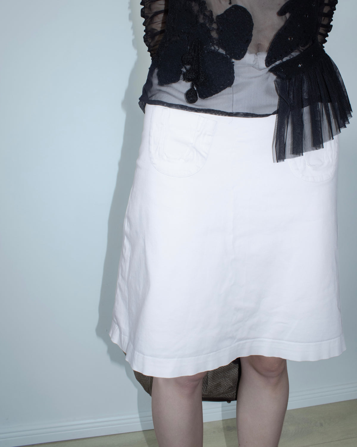 white midi skirt