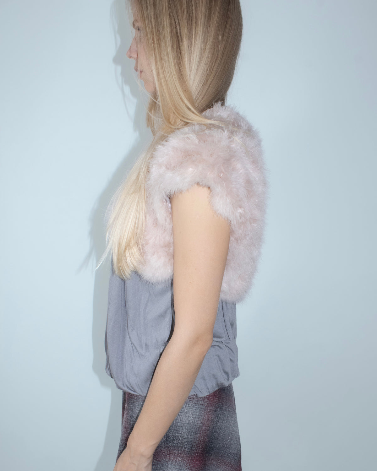 pink marabou feather bolero