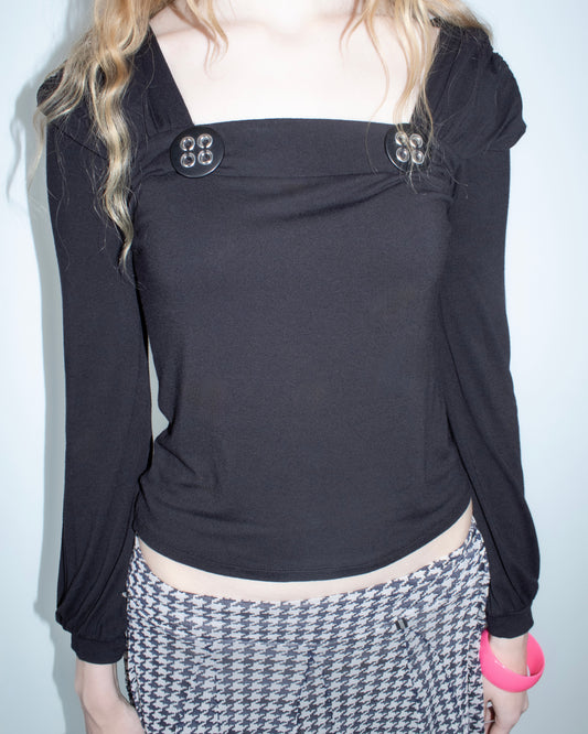 black button detail top