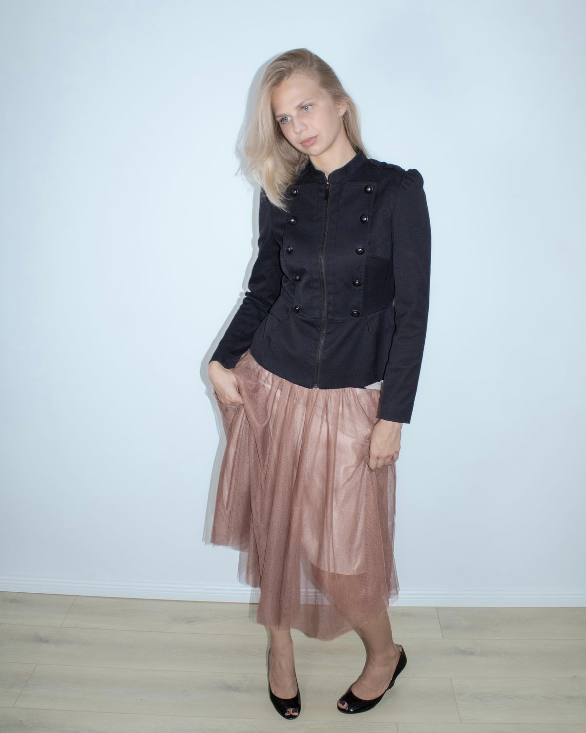 dusty rose tulle misi skirt