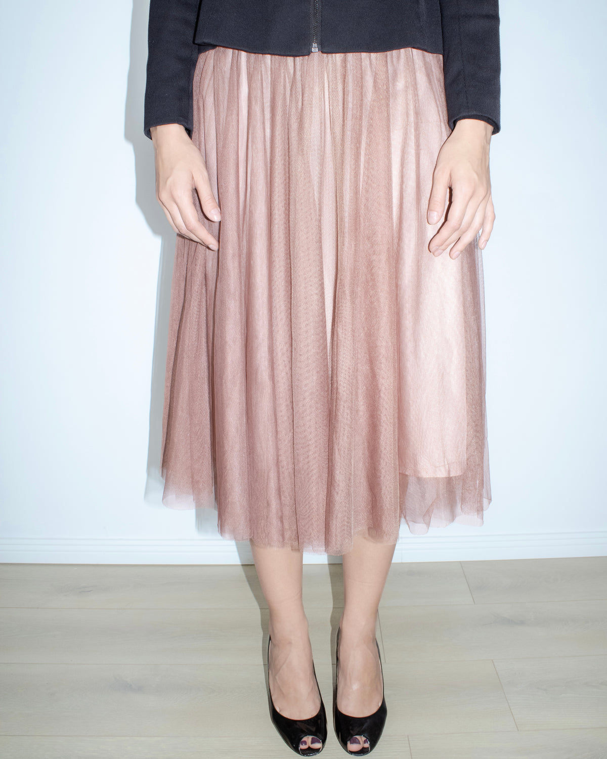 dusty rose tulle misi skirt