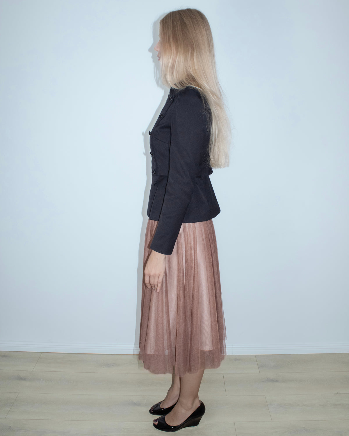 dusty rose tulle misi skirt