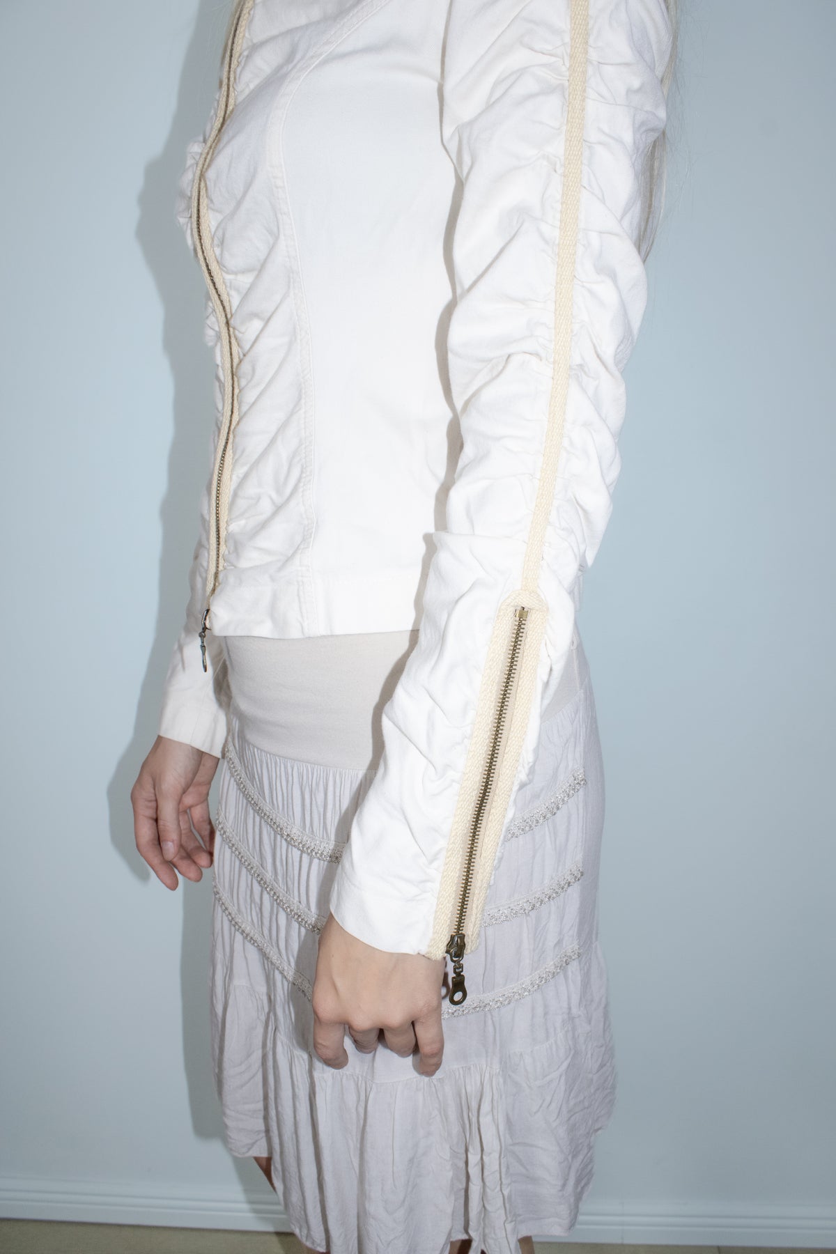 white racer jacket