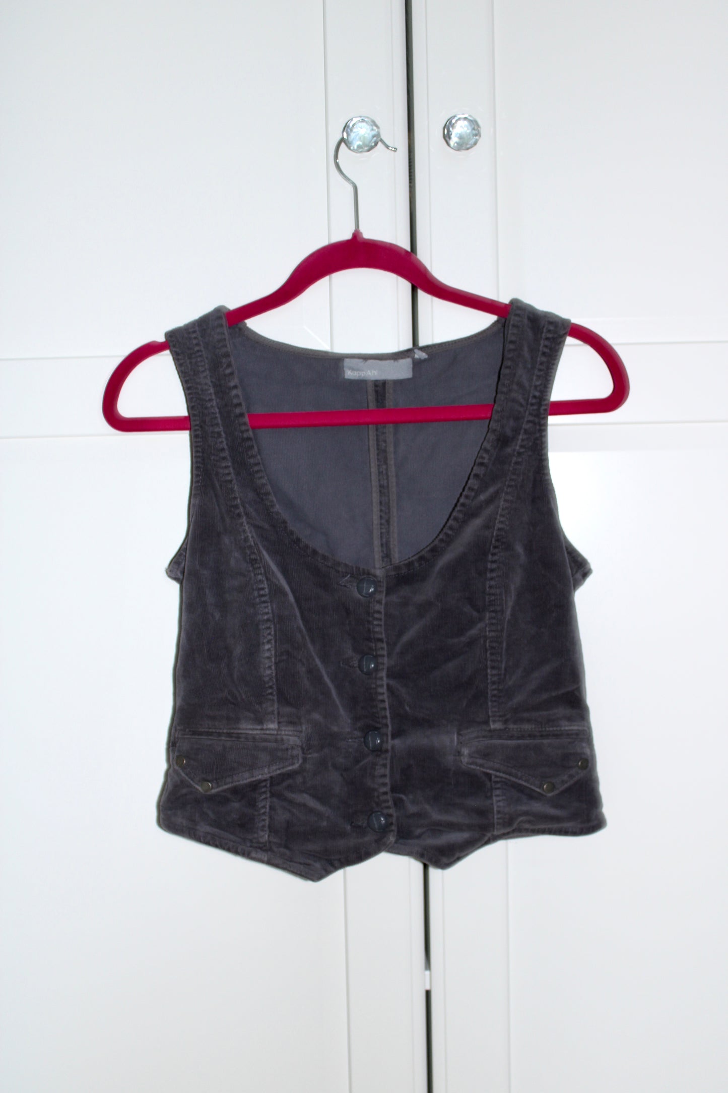 GREY VELVET VEST