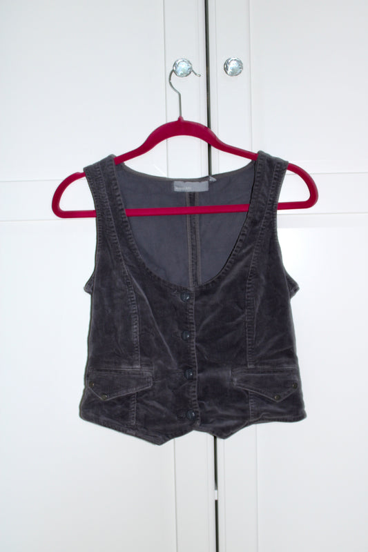 GREY VELVET VEST