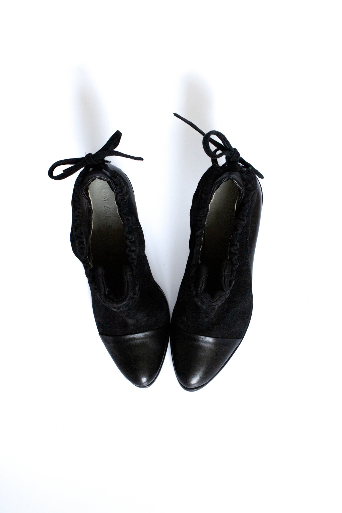 black leather ankle boots