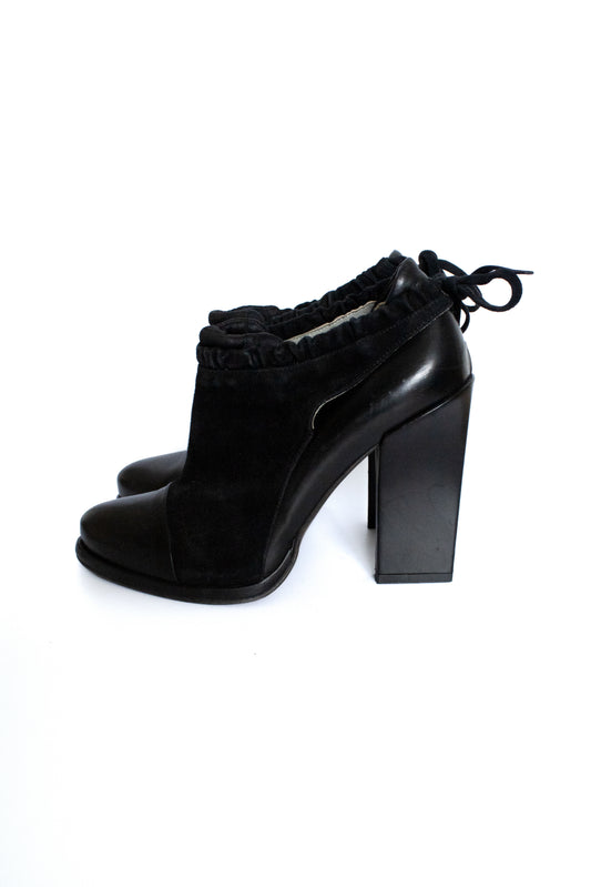 black leather ankle boots