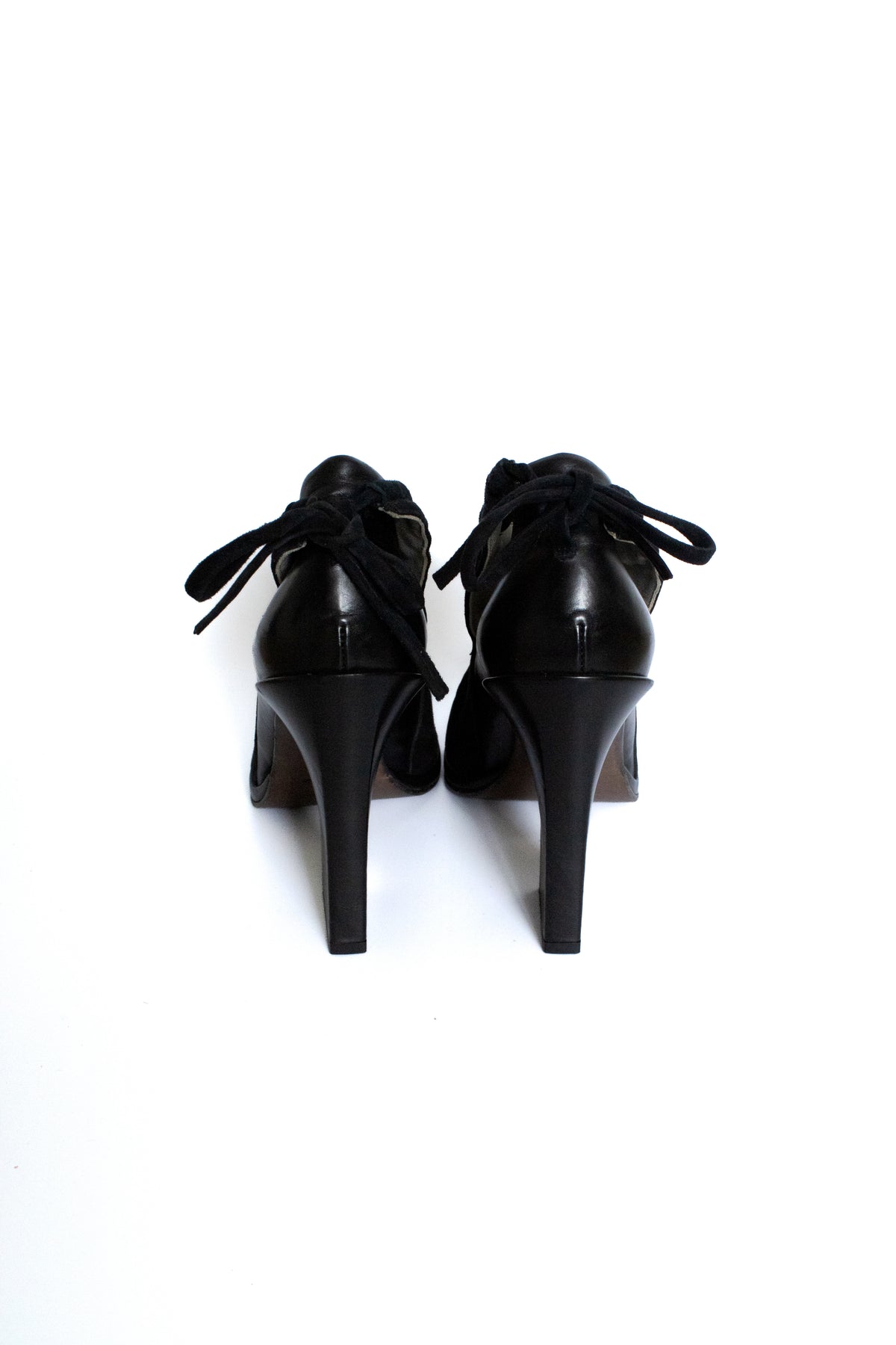 black leather ankle boots