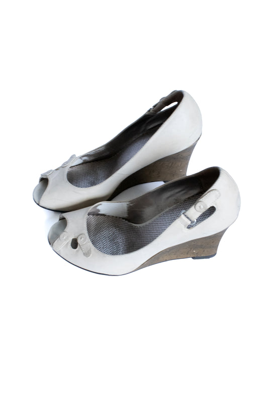 peep toe wedge heels